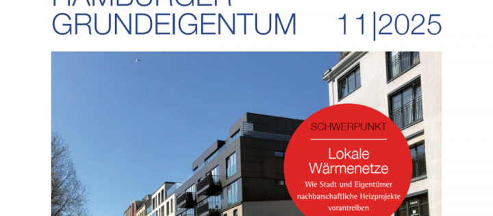 Titel des Magazin Hamburger Grundeigentum mit Hinweis auf Schwerpunkt Lokale Wärmenetze