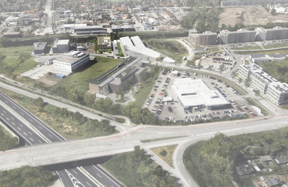 Luftbild des HAW-Campus, auf dem das Demonstrationszentrum für Sektorkopplung entsteht