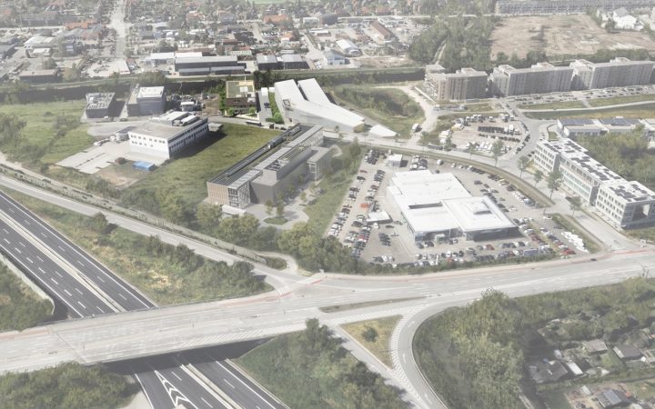 Luftbild des HAW-Campus, auf dem das Demonstrationszentrum für Sektorkopplung entsteht