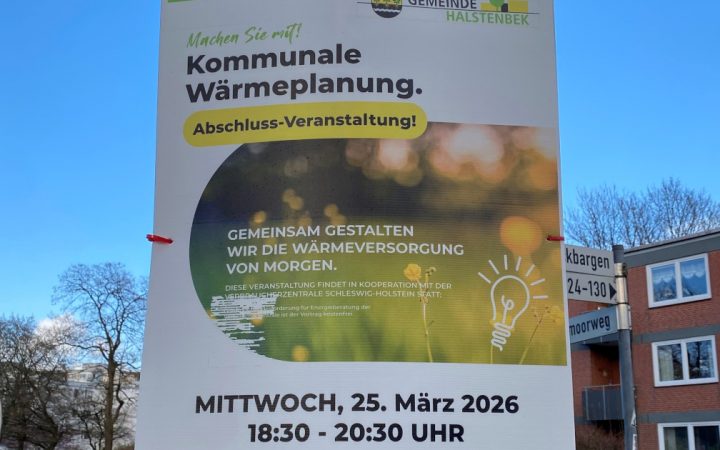 Plakat der Gemeinde Halstenbek zur Abschlussveranstaltung der KWP